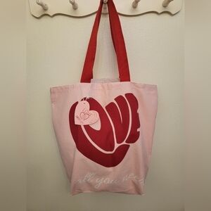 NWT Love Is All You Need Canvas Reusable Tote Bag
